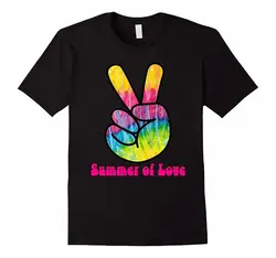 Новая модная одежда обычный знак мира лето любовь футболка хиппи Tie Dye футболка вырез лодочкой с коротким рукавом мужская футболка