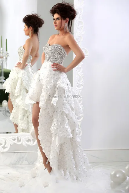 Bling Wedding Dresses High Low