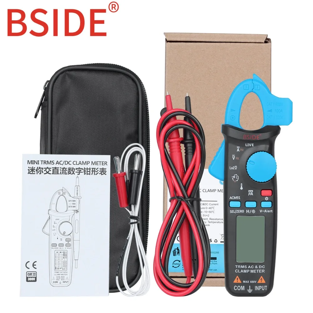 Bside ACM91 Automotive Clamp Meter TrueRMS 6000 Counts AC/DC Current
