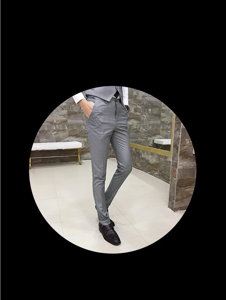 Классические тонкие одноцветные нарядные брюки, изысканные мужские Узкие повседневные офисные брюки, мужские прямые длинные мужские брюки, строгий костюм, брюки