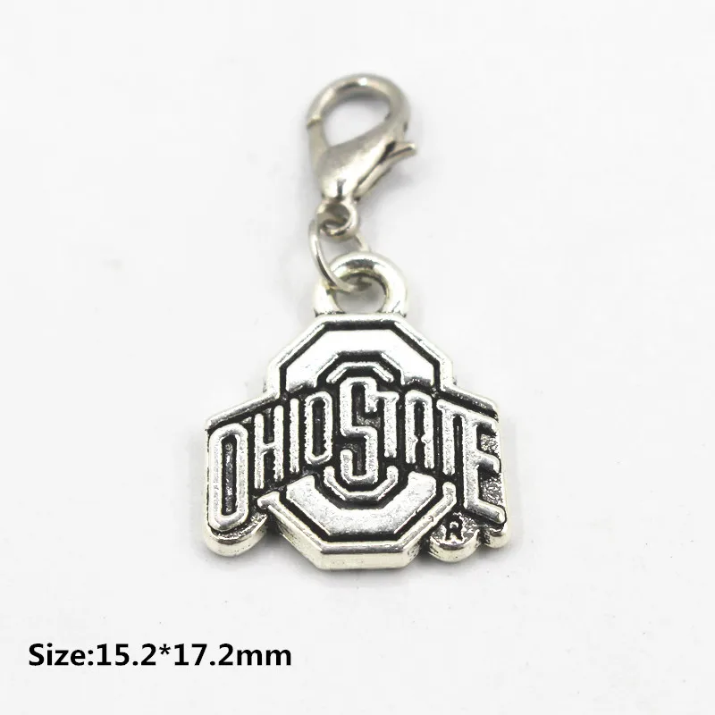 

New design 20pcs/lot team NCAA OHLO STHTE sport silver dangle charms alloy pendant lobster clasp fit DIY bracelet necklace