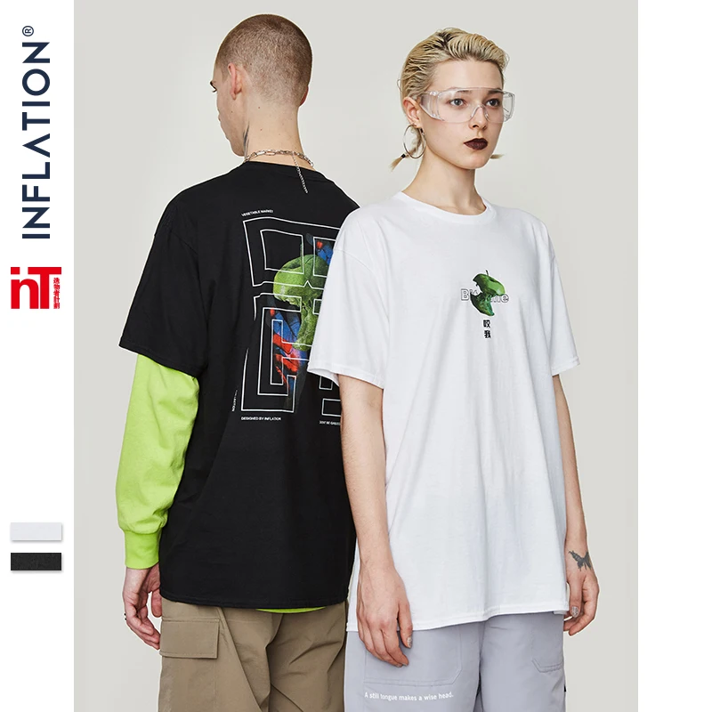 Инфляция футболка для мужчин Bite me Tee Мужчин's футболки с круглым вырезом хлопок