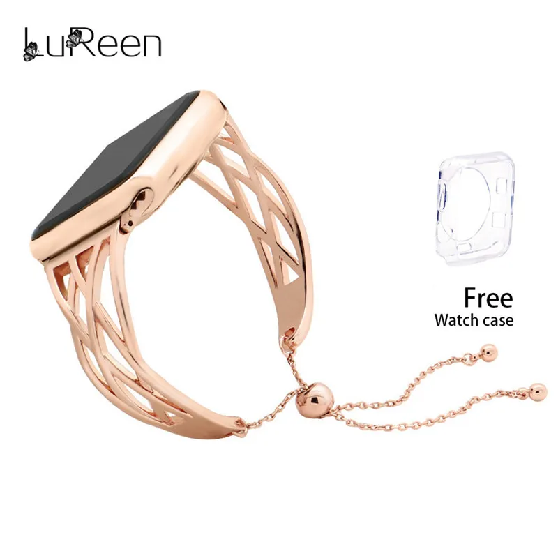 

LuReen Stainless Steel Watch Strap for Apple Watch Bands 38mm/42mm Watchband For iWatch Adjustable Replacement Band Bracelet