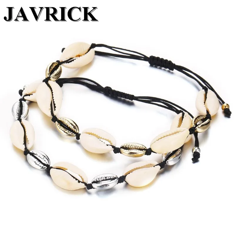 

Handmade Natural Seashell Hand Knit Bracelet Shells Bracelets Beaded Strand Bracelet 2019 Women Accessories