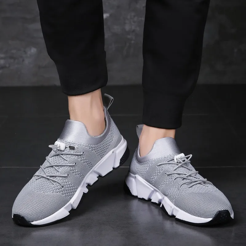 Krasovki Brand Shoes Men Casual Fly Weave Black Sneakers Tenis Masculino Summer Mesh Trainers Breathable Male 2019 Dropshipping