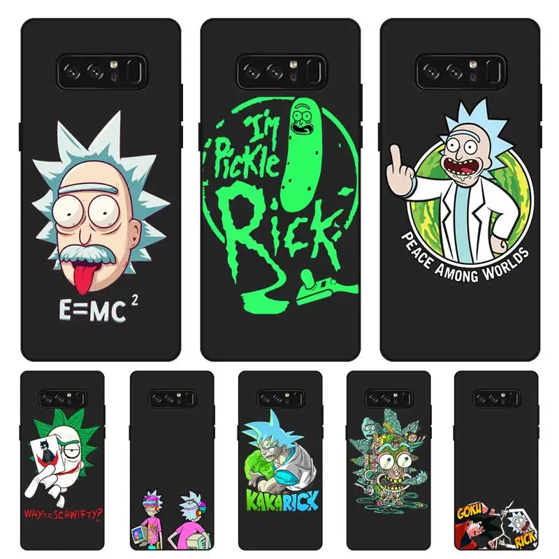 

P184 Rick And Morty Cool Black Silicone Case Cover For Samsung Galaxy Note 3 4 5 8 9 10 Plus M10 M20
