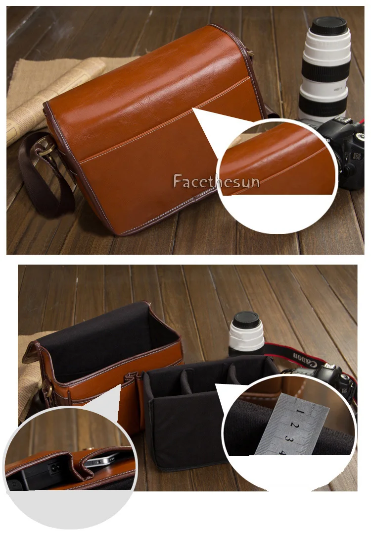 Roadfisher кожаная винтажная Компактная сумка через плечо для камеры, дорожная сумка, чехол для переноски, подходит для Canon Nikon sony Pentax DSLR SLR