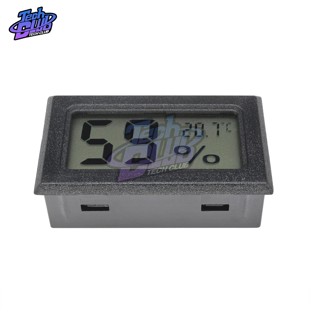 Mini Digital LCD Indoor Convenient Temperature Sensor Humidity Meter Thermometer Hygrometer Gauge Black Case