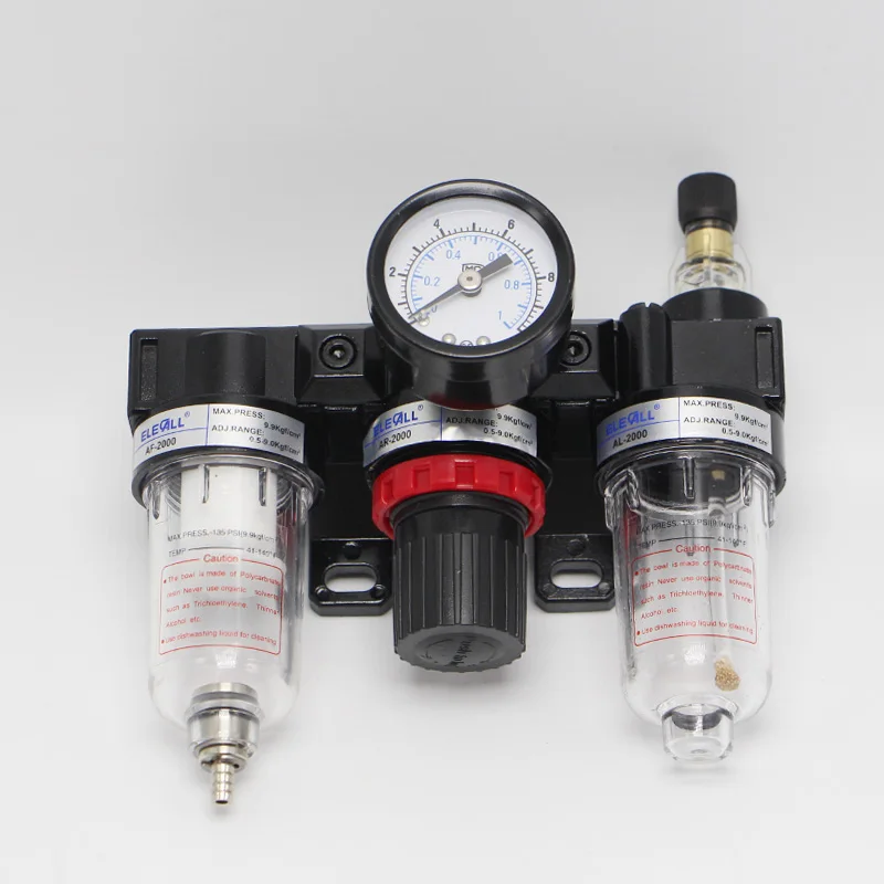 Fevas BC2000 1/4 Air Source Treatment Unit Pneumatic Lubricator+Filter+Regulator 