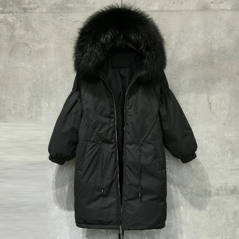 Большой размер, дизайн, зимняя куртка, женский пуховик, Свободное пальто на утином пуху, женская верхняя одежда, парка, пуховики, парки, QH0992