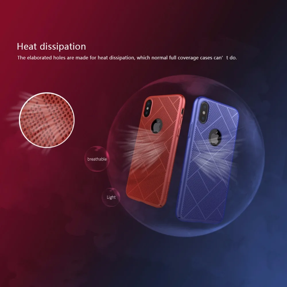 NILLKIN теплоотвод телефон Жесткий Чехол для iphone x задняя крышка матовый защитный