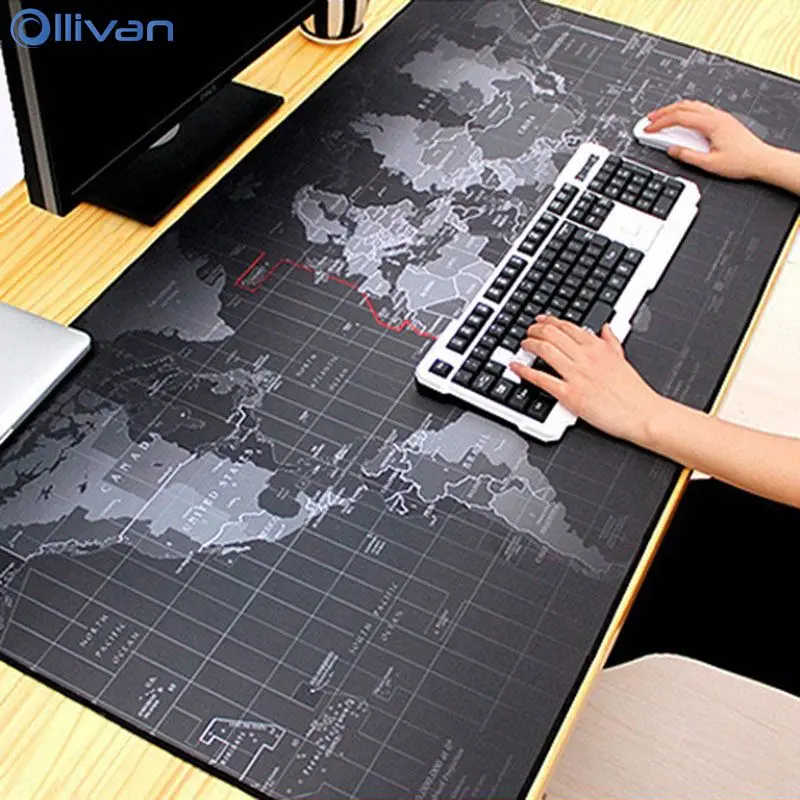 

Ollivan Extra Large Gaming Mouse Pad World Map Gaming Mousepad Big Natural Rubber Keyboard pad Mouse Mat Large Computer Desk Mat