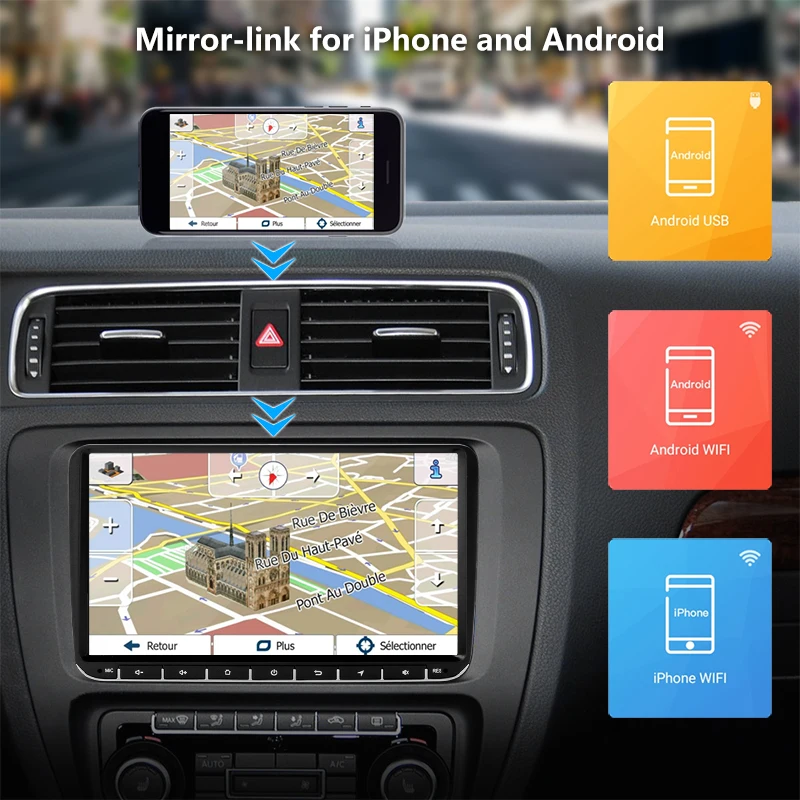 Clearance Jansite 9" Car Radio Android 8.1 GPS Navigation for VW Volkswagen SKODA GOLF 5 6 POLO PASSAT B5 B6 JETTA TIGUAN player BT RDS 5
