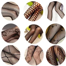 Модные сексуальные женские жаккардовые Клубные колготки с сердечником для девушек, вязаные сетчатые тонкие ажурные чулки с рисунком татуировки