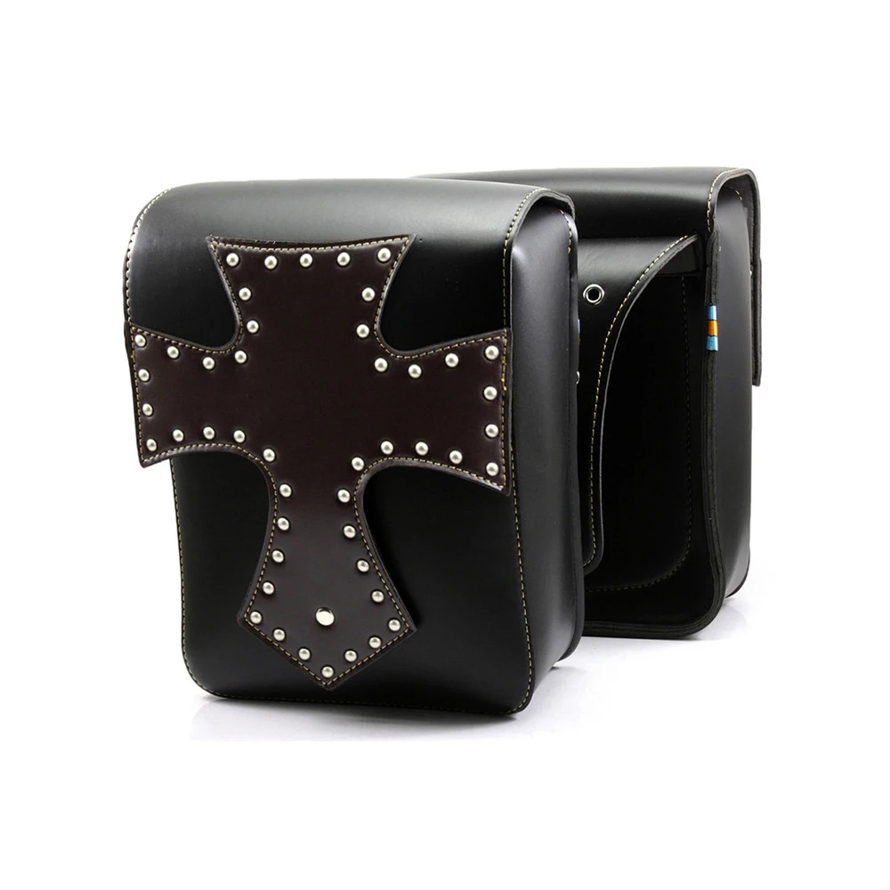 

Neverland Motor Faux Leather Side Pannier Motorcycle Saddle Tool Bag For Harley Sportster Touring D35