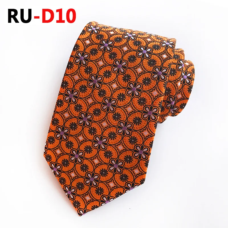 RU-D10 67 цветов, шелковый галстук для мужчин, жаккардовый, 8 см, Модный Цветочный галстук, деловой галстук для свадебной вечеринки, галстук, подарок для Него - Цвет: RU-D10