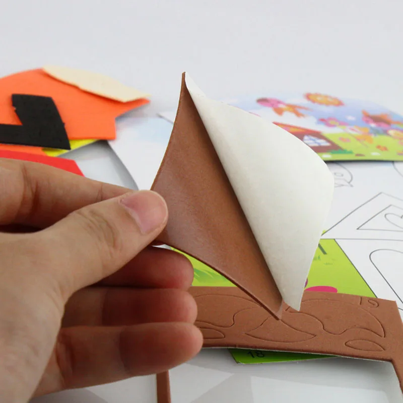 1PC Cute DIY Handmade 3D Eva Foam Puzzle Stickers Self adhesive Cartoon Animals Crafts kindergarten Learning & Education Toys|educational toys|3d eva