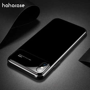 

500pcs Luxury Glass Mirror Effect+Hard Matte PC Back Case For iPhone XS Max XR X 8 7 6 6S Plus Anti-Scratch Protect Camera Cover