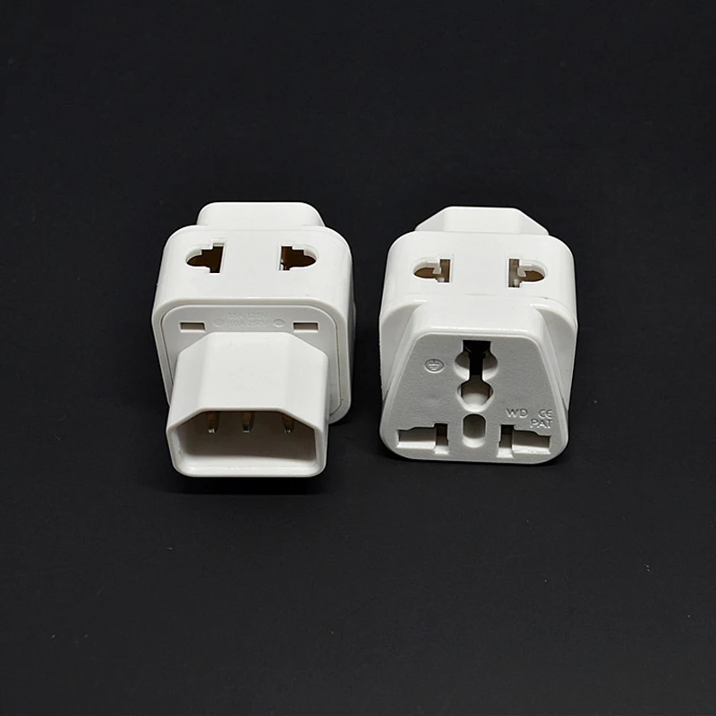 Белый/черный адаптер питания 2 в 1 IEC 320 C14 штекер на C13 гнездо PDU/UPS универсальный