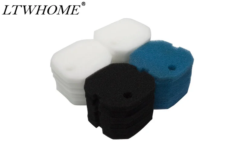 

LTWHOME Poly Coarse Fine Foam Filter Pads Set Fit for Aqua One AQUIS 1200/1250 and 1000/1050