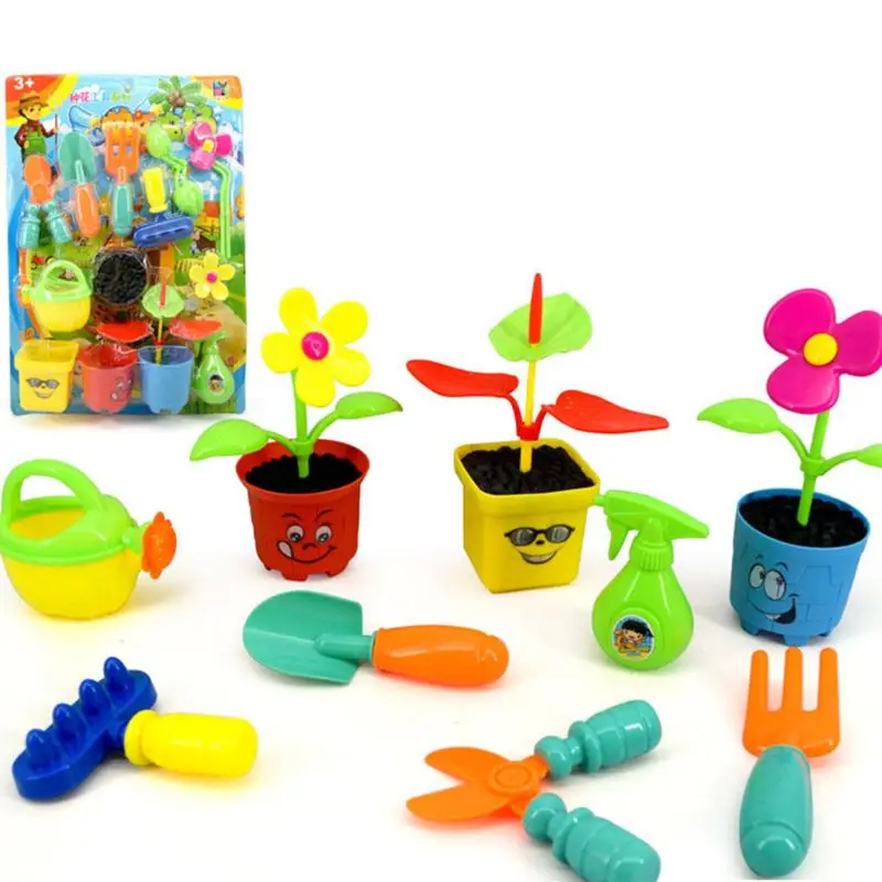 1 Набор, пластиковый инструмент для посадки цветов, детский игровой домик, садовые игрушки, набор для девочек и мальчиков
