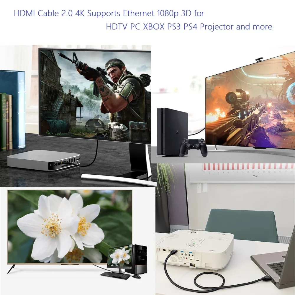 HDMI кабель 2,0 4K HDMI адаптер кабель «Папа-папа» 1 м 2 м 3 м 5 м 10 м кабель HDMI поддерживает Ethernet 1080p для HDTV lcd Xbox PS3 Xbox