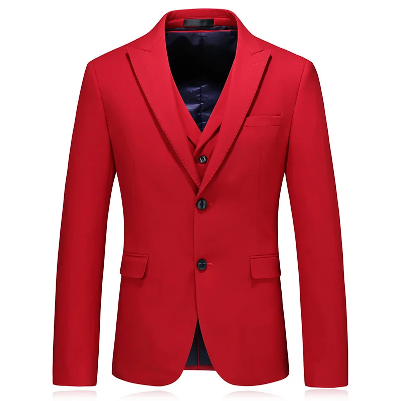 MOGU 2019 новый классический мужской деловой повседневный костюм Тонкий Свадебный костюм жениха мужской костюм Фиолетовый Красный нежный