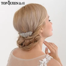 TOPQUEEN H337 Свадебные украшения для волос ручной работы цветок со стразами Свадебные аксессуары для волос расческа для волос для невесты