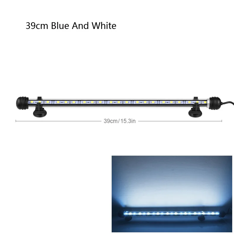 9cm 29cm 39cm 49cm Aquarium LED Fish Tank lamp LED Tube Bulb 9/15/21/27leds Bar Light Submersible Waterproof 100-240V EU Plug 