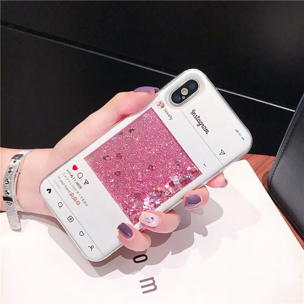 Твердый чехол из поликарбоната для Samsung S10 S8 S9 S7 Plus с блестками A7 2018 A5 2017 A8 A9 A50