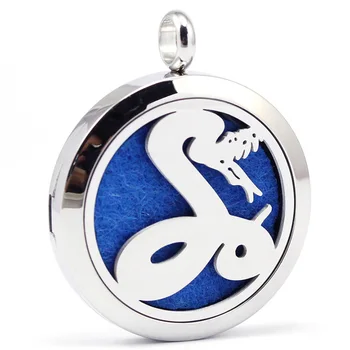 

30mm stainless steel snake design aromatherapy aroma essential oil diffuser necklace