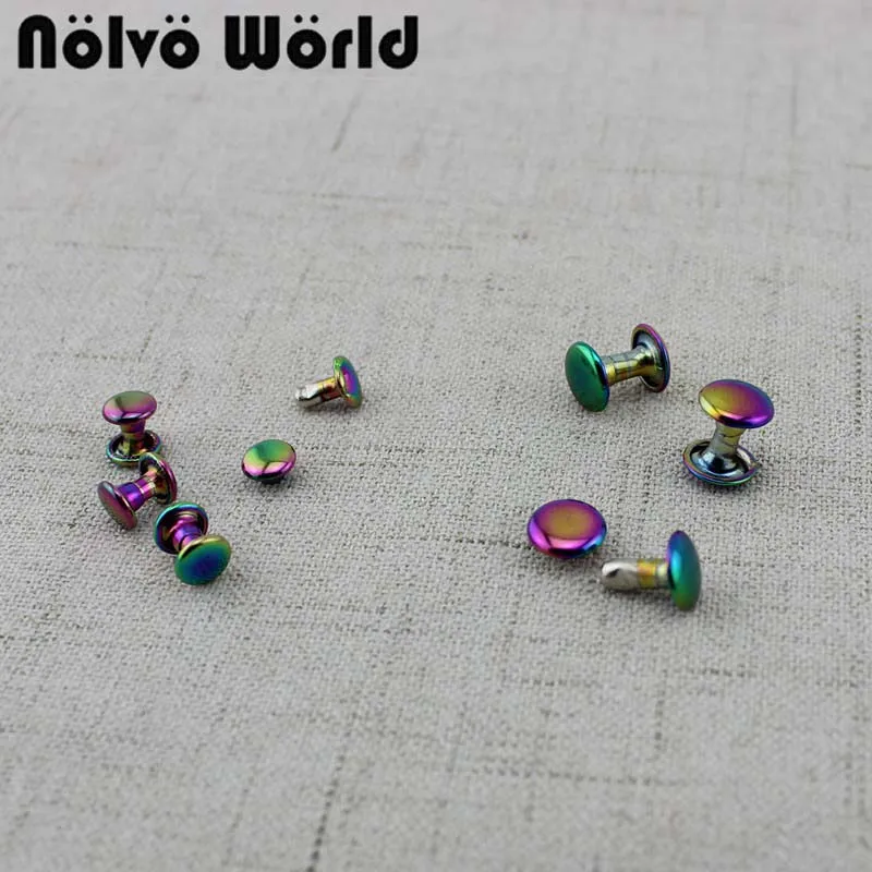 

30-100pcs 6*6mm 8*8mm Rainbow Color Two Caps Press Studs Snap Fasteners for Sewing Purese Shoes Bracelet Belt