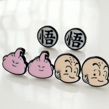 12 пар мультфильм японское аниме Dragon шариковые серьги с рисунком для женщин, девочек, детей детские прекрасные подарки L-15