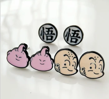 

New 12 pairs Cartoon Japanese anime Dragon Ball Earings Cartoon Women Girl Children kids Lovely Gifts free shipping L-15