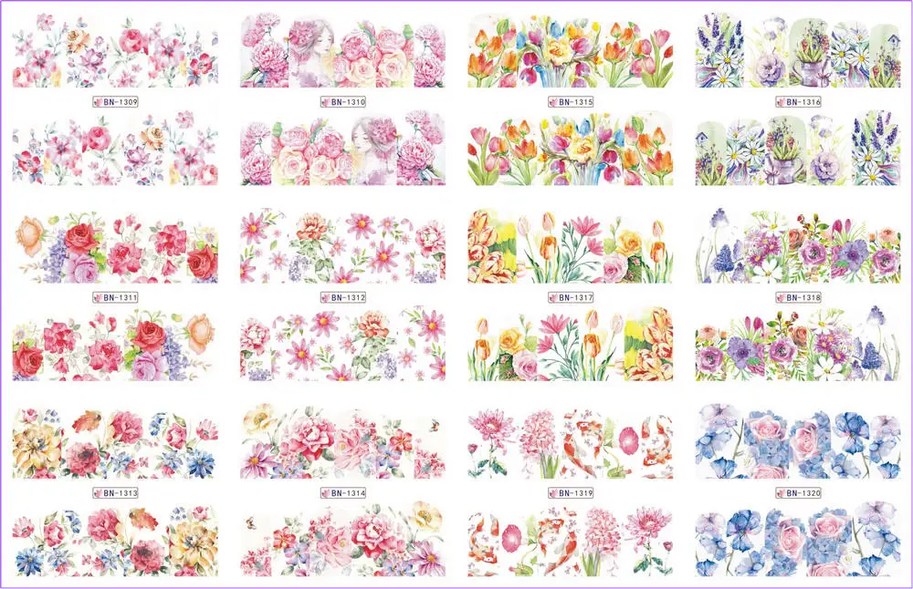 BN1309-1320水彩花卉