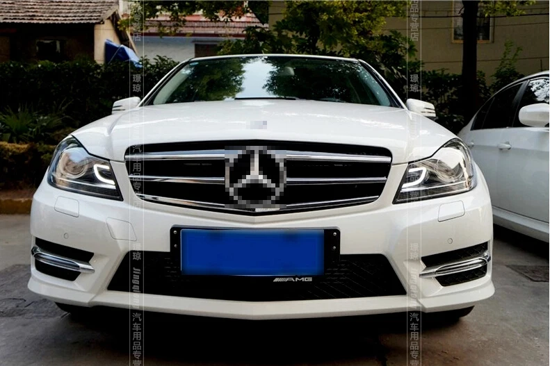 OUMIAO светодиодный налобный фонарь для Benz W204 фары 2011-2013 C180 C200 C260 светодиодный светодиодные дневные ходовые огни на передних фарах H7 Биксеноновая разрядная лампа высокой интенсивности для объектива ближнего и дальнего света