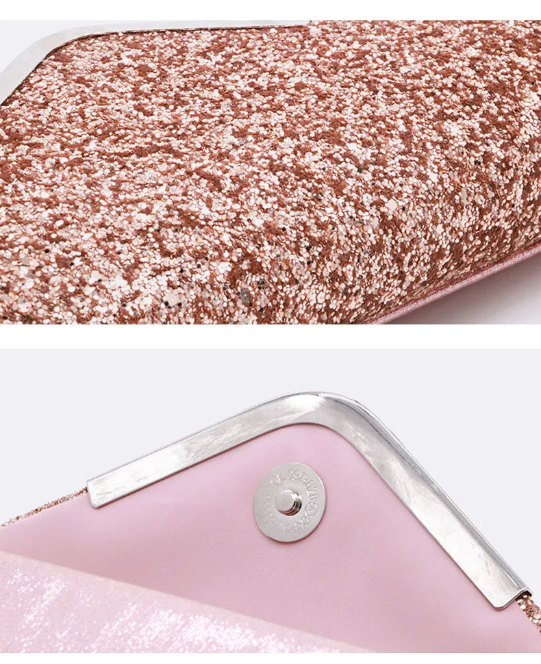 Luxy Moon Pink Leather Envelope Clutch Purse Detail View