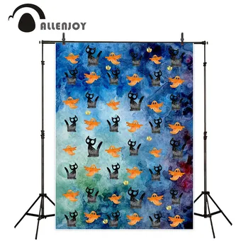 

Allenjoy photographic background Oil color ghost cat cartoon Halloween new backdrop photocall photo printer customize fotografia