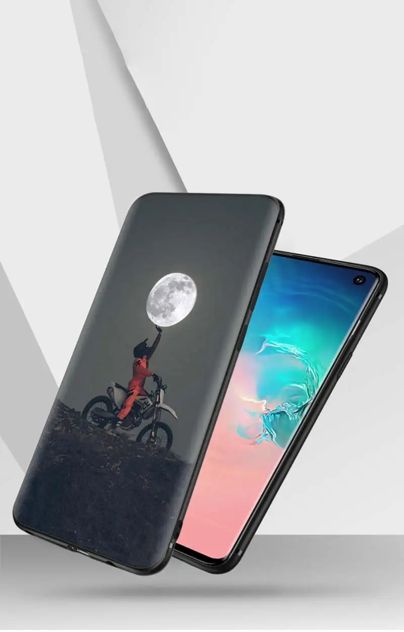 Moto Cross moto rcycle спортивный черный силиконовый чехол s для samsung Galaxy S10 Plus S10e S8 S9 Plus A30 A50 M20 M30 мягкий чехол