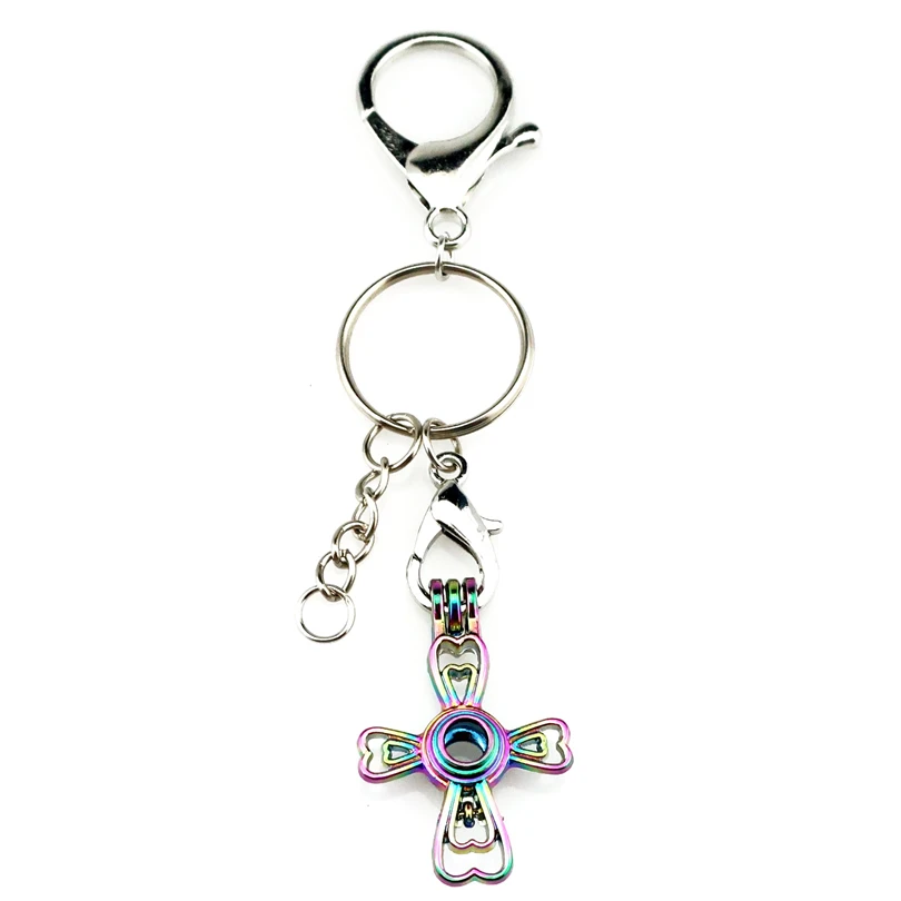

Key Chains Keychain Silver Plated Key Ring Clasp with Cross Beads Cage Locket Y270 Fun Gift