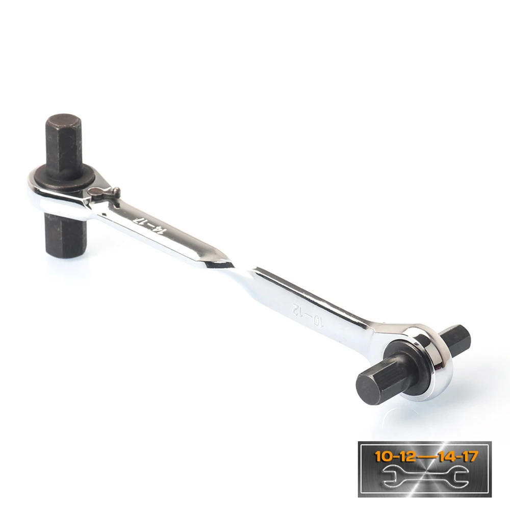 

Double Head Hex Wrench Chrome Vanadium Ratchet Allen Key 4 in 1 Ratcheting Spanner Metric 10-17mm 10-12-14-17 mm
