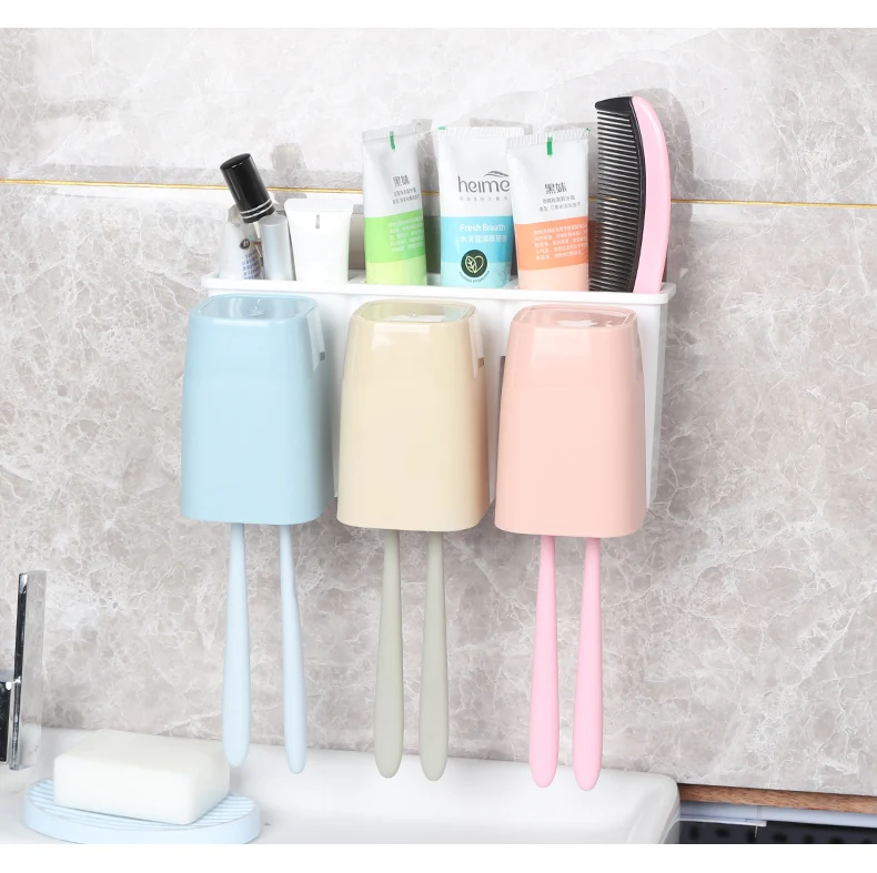 Зубная паста набор зубных щеток для взрослых комбинация семья ванная комната стойка присоска Тип настенная зубная щетка LO720351
