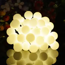 Светящаяся гирлянда с солнечной батареей 30LED маленькая белая струнная лампа RGB свет Открытый водонепроницаемый Рождественский день