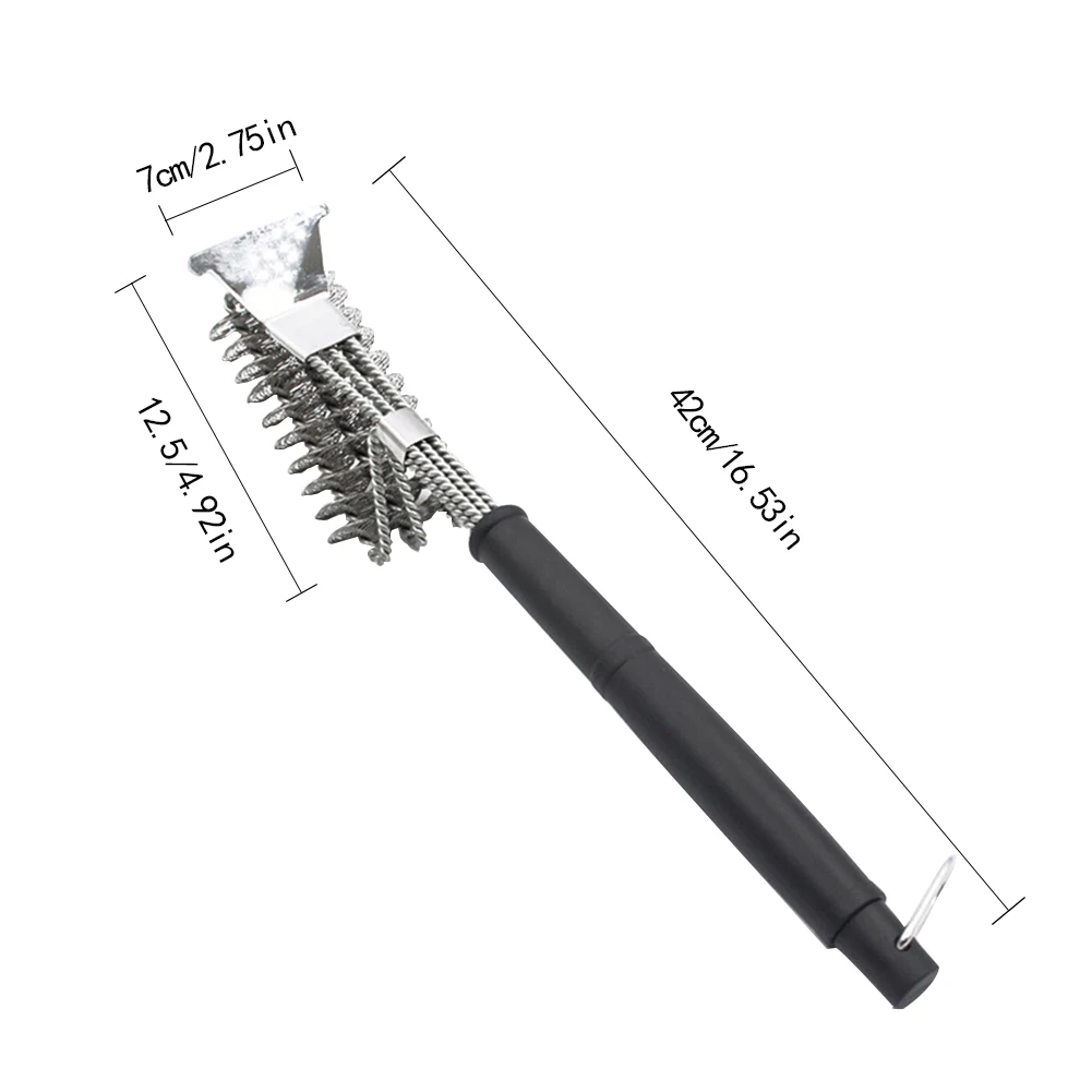 Барбекю гриль барбекю щетка, Очищающий Инструмент проволока из нержавеющей стали щетины антипригарные чистящие щетки с ручкой прочный Кук аксессуары