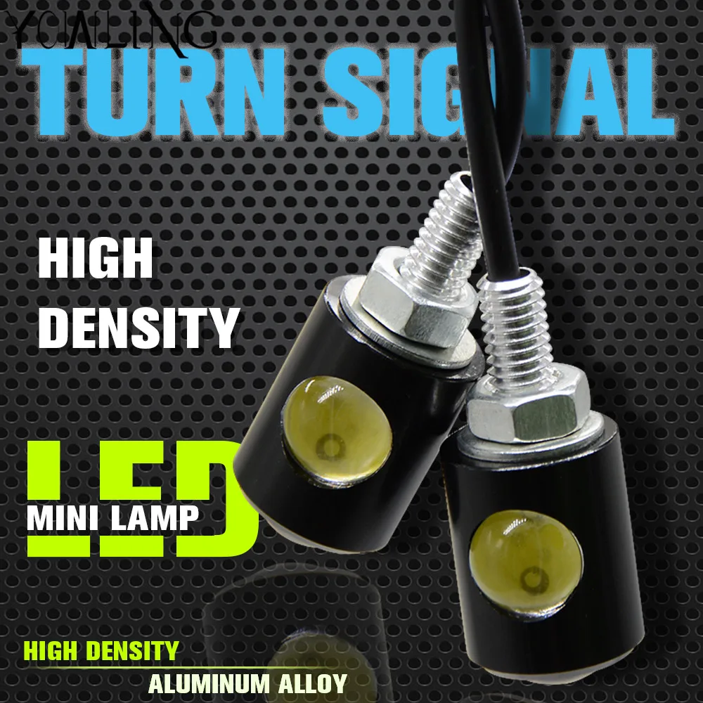 1 Pair Motorcycle Turn Signal Light Indicator 12V LED Blinker Black Universal Moto Turn Signals Amber Flashing Lamp 12V Lights