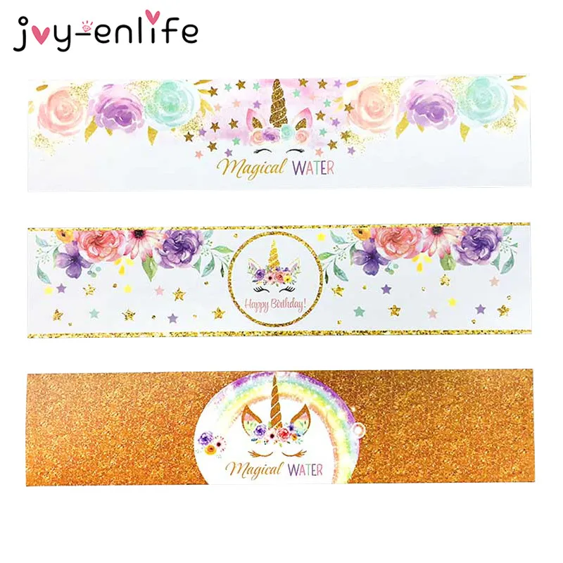24pcs Unicorn Bottle Stickers Baby Shower Unicorn decoration Birthday Party Wedding Decoration Unicorn Bottle Label Stickers