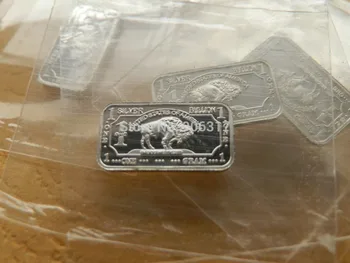 

Souvenir High quality Bull 1 gram silver .999 bar 10pcs/lot