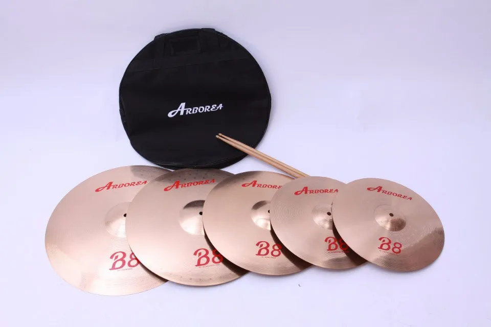 Набор тарелок Practice cymbal Arborea B8 series: 1" hihat+ 16" crash+ 2" ride+ cymbal bag