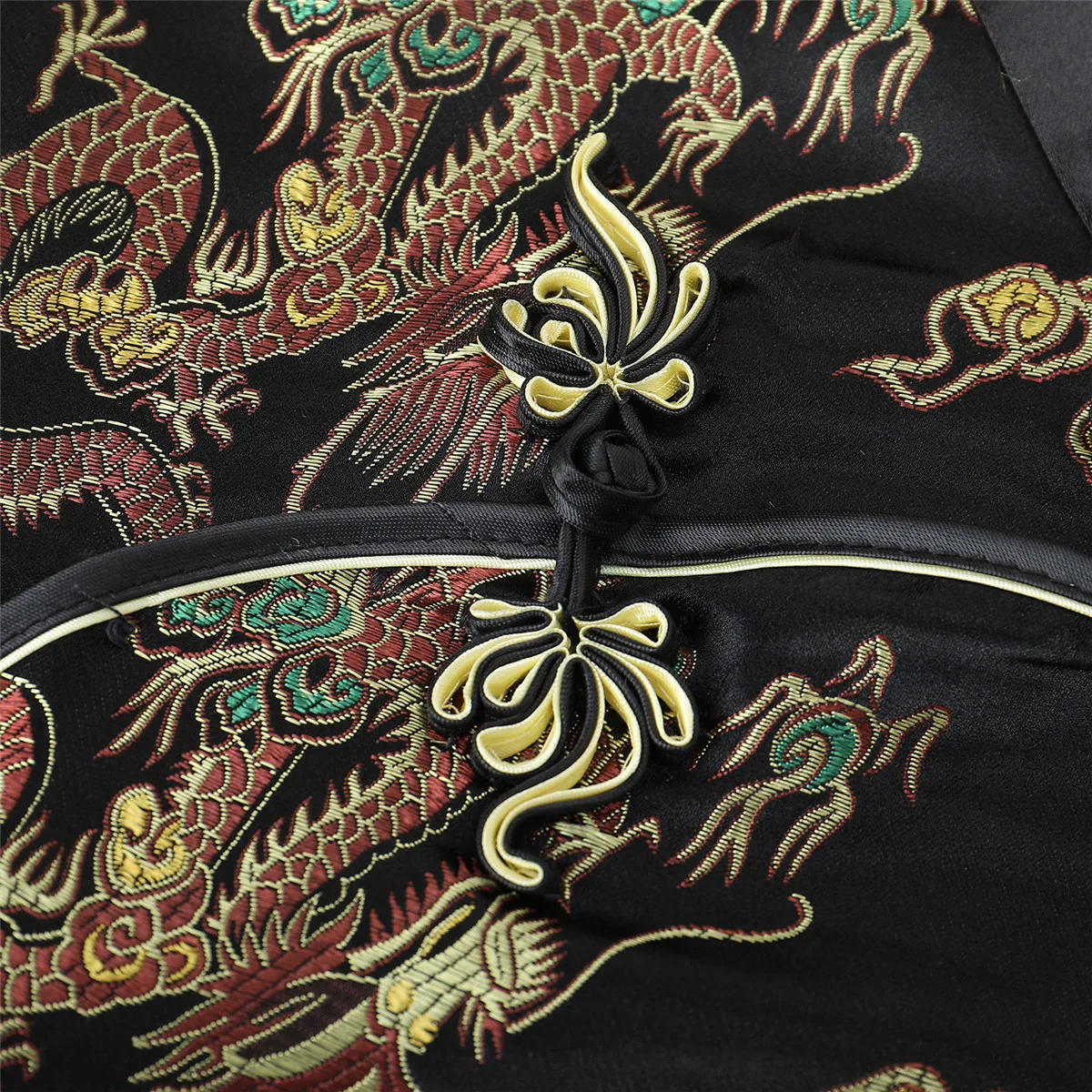 Lady Vintage Dragon&Phoenix Short Qipao Elegant Women Cheongsam Mandarin Collar Sexy Mini Chinese Dress Vestidos Oversize 6XL