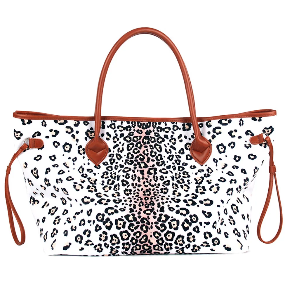 

Fashion Handbag Women Shoulder Bags Designer Leopard Printing Female Canvas Large Capacity Casual Totes Luxury Ladies Purse